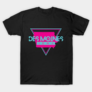 Des Moines Iowa Retro Vintage Triangle IA T-Shirt